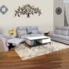 6 Seater Recliner Sofa Light Grey